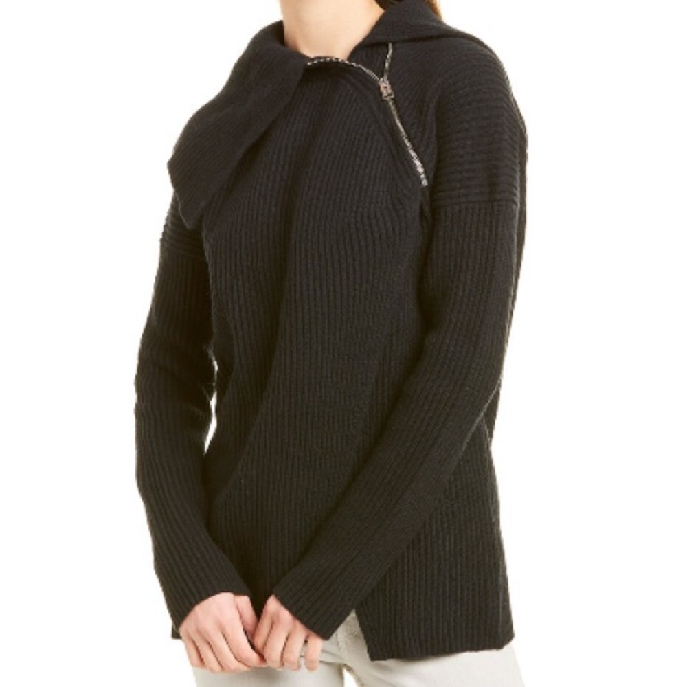 All Saints Black Cowl Neck Sweater